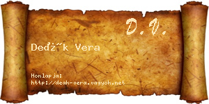 Deák Vera névjegykártya